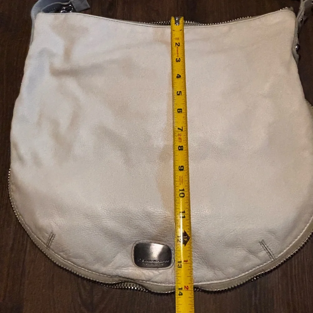 Donna Karan Elegant Off White Leather Shoulder Bag